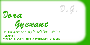 dora gyemant business card